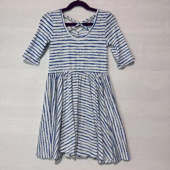 Dotdotsmile Dress Size 7 Blue and White Stripes New With Tags - Picture 5 of 6